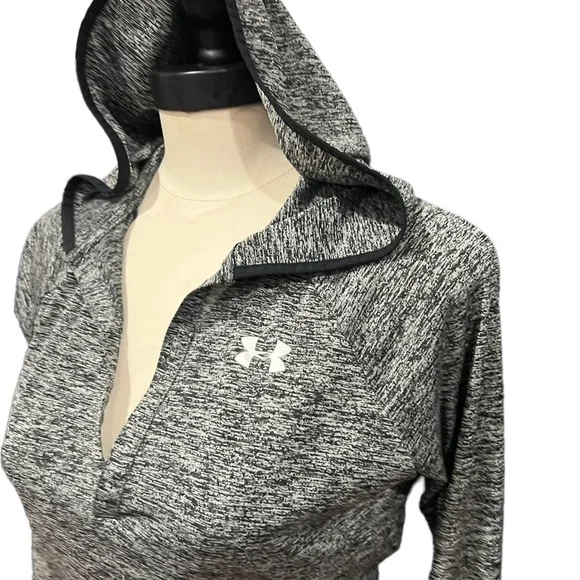 Under Armour Long Sleeve Hooded Henley V-cut, Marl Pullover Heatgear loose fit‎ - Picture 6 of 8